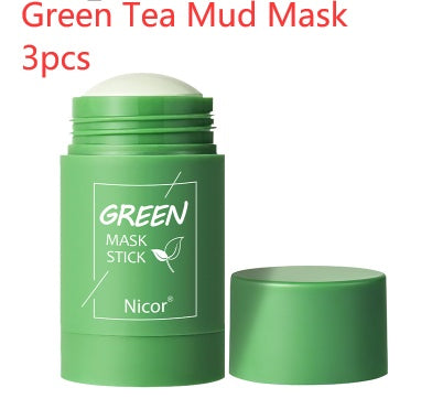 Green tea cleansing mask stick with clay for oil control and acne care