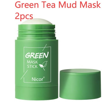 Green tea cleansing mask stick with clay for oil control and acne care