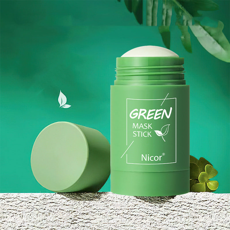 Green tea cleansing mask stick with clay for oil control and acne care