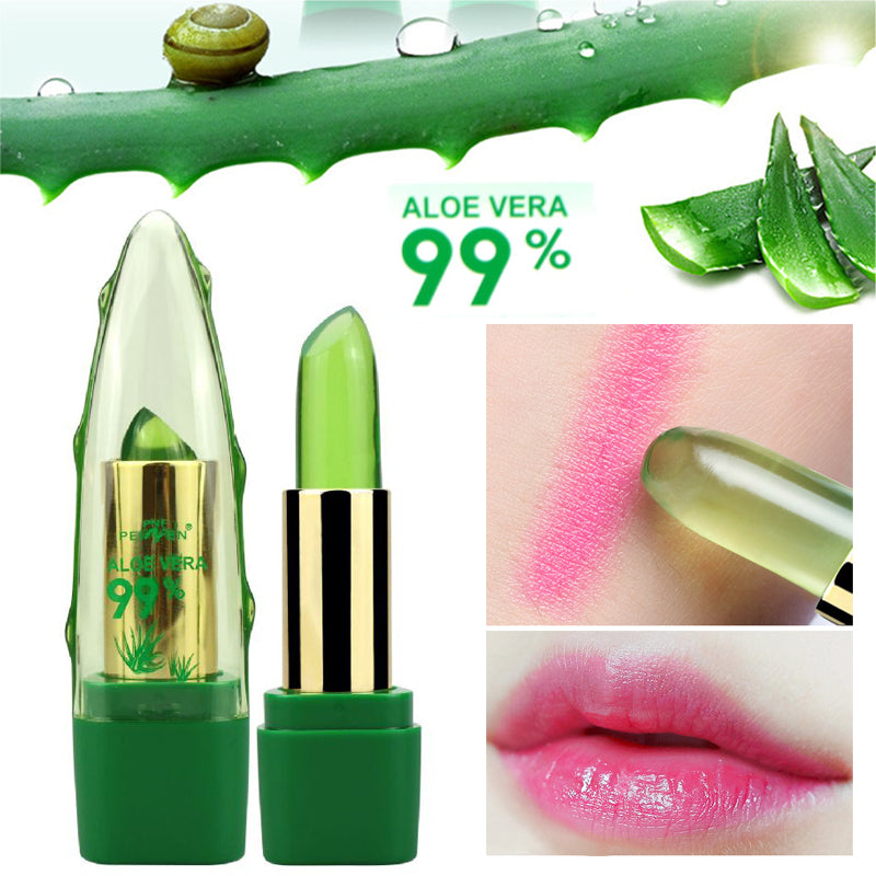 Aloe vera color changing lipstick gloss moisturizing lip care