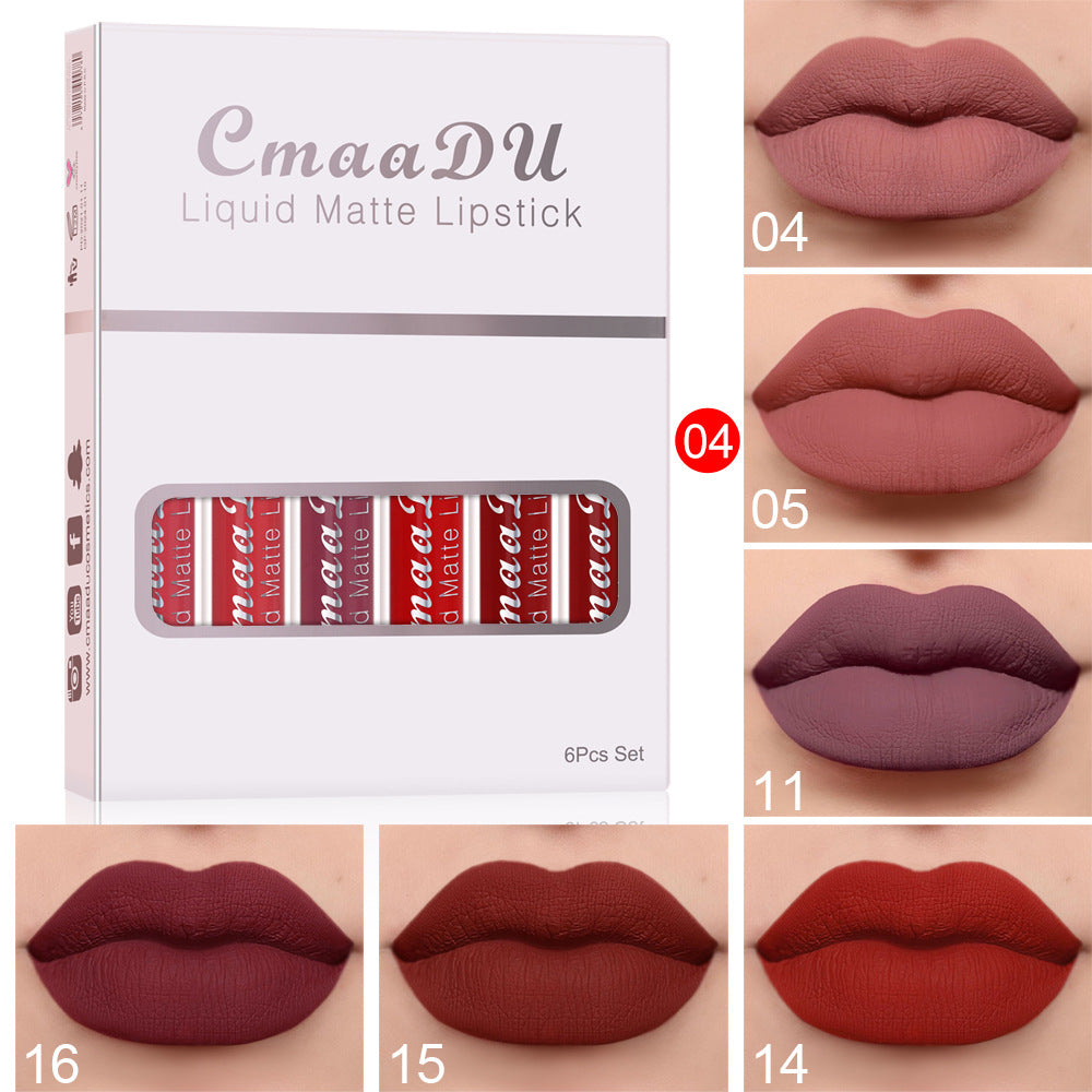 6-box matte non-stick waterproof long lasting lipstick set