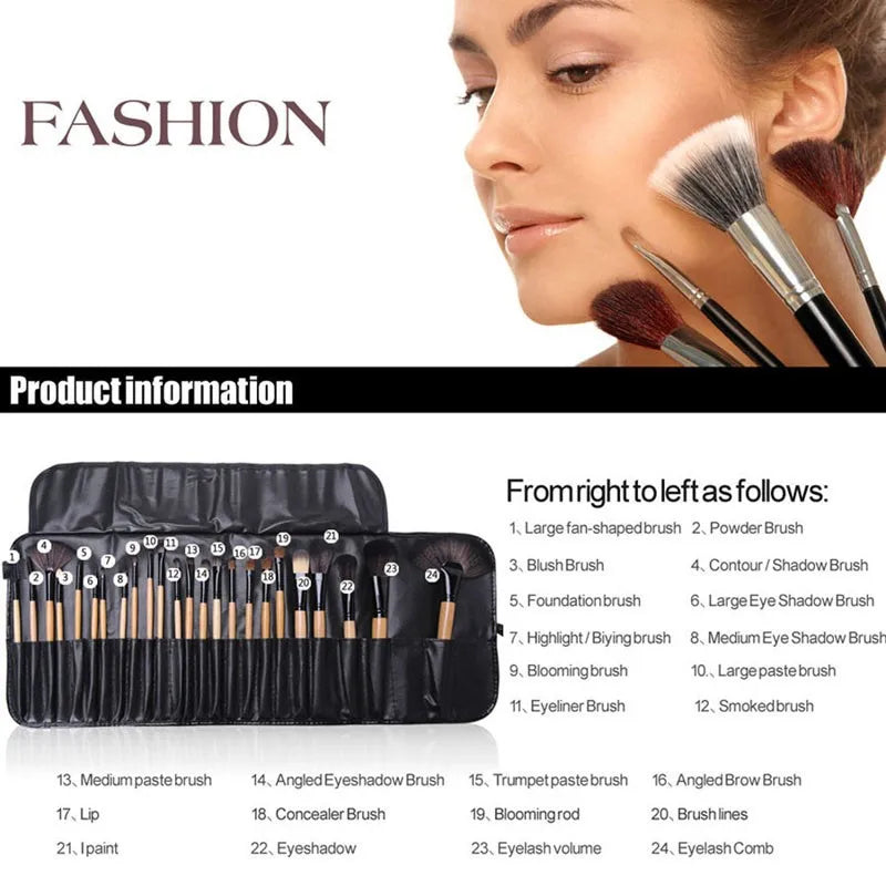 24 pcs makeup brush set with gift bag professional cosmetic brushes