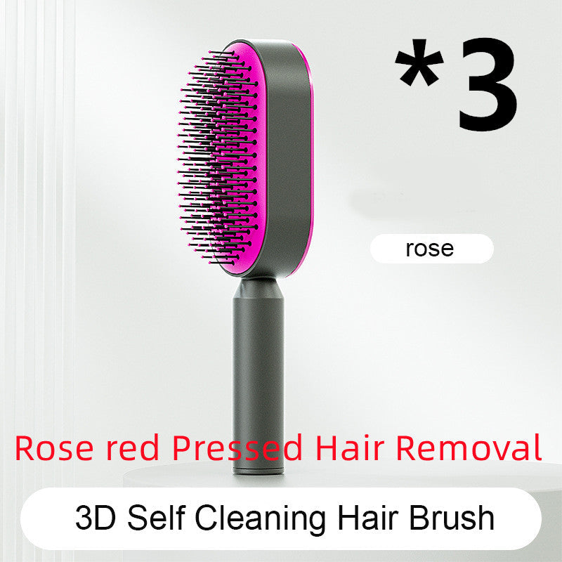 Self Cleaning Hair Brush for Women with Scalp Massage
