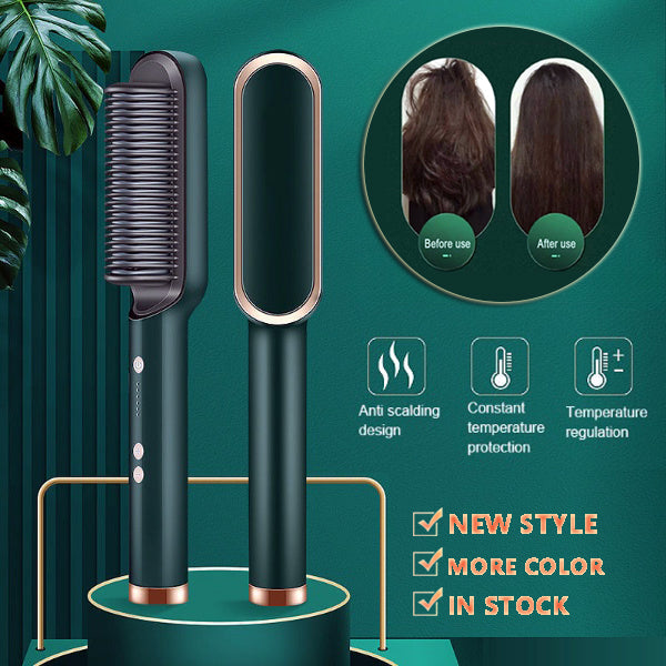 2 in 1 Hair Straightener Hot Comb with Ionic Brush