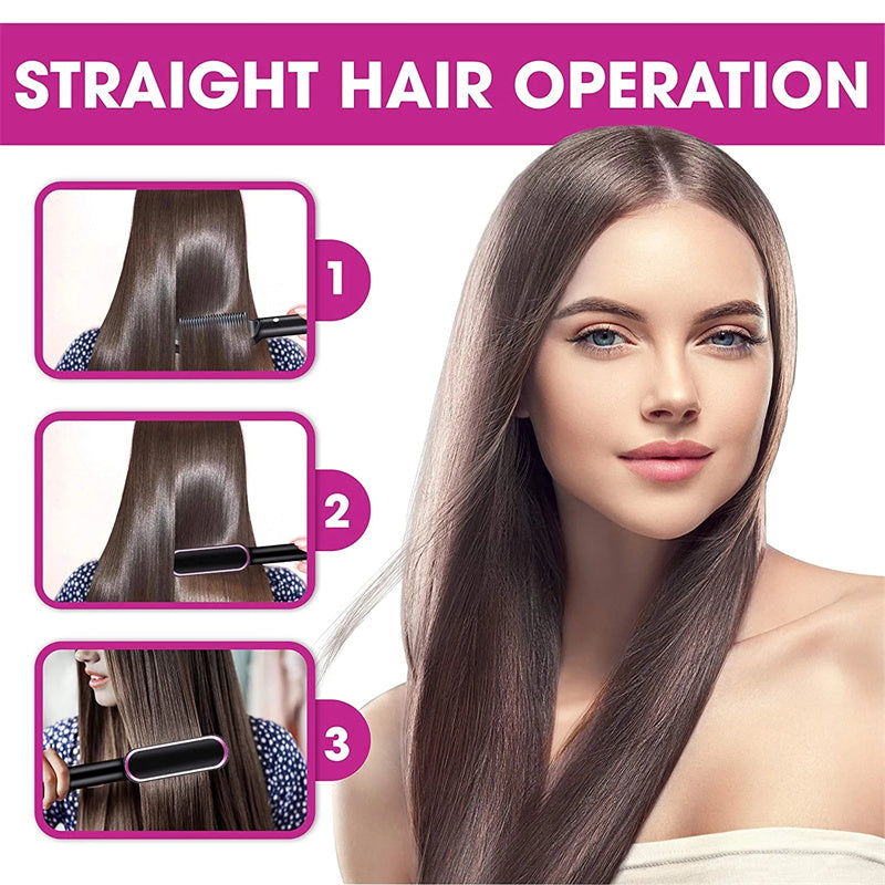 2 in 1 Hair Straightener Hot Comb with Ionic Brush