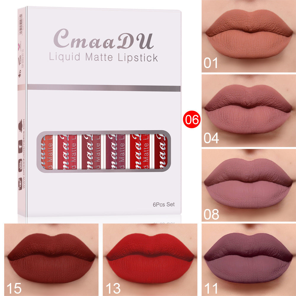 6-box matte non-stick waterproof long lasting lipstick set