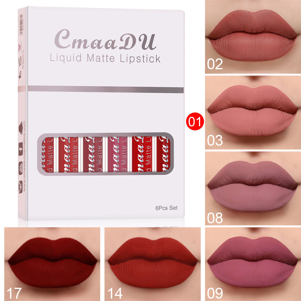6-box matte non-stick waterproof long lasting lipstick set